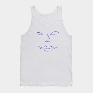 Smug Mischief Face Line Drawing Tank Top